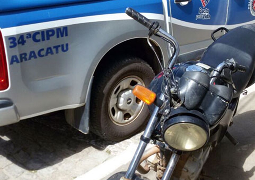 Aracatu: Polícia Militar recupera motocicleta roubada