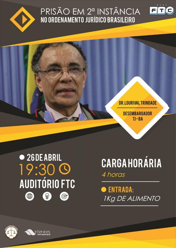 Desembargador Lourival Trindade realizará palestra em Vitória da Conquista.