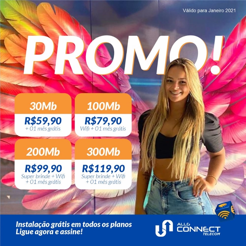 Instalação grátis em todos os planos de internet, é com Allg Connect