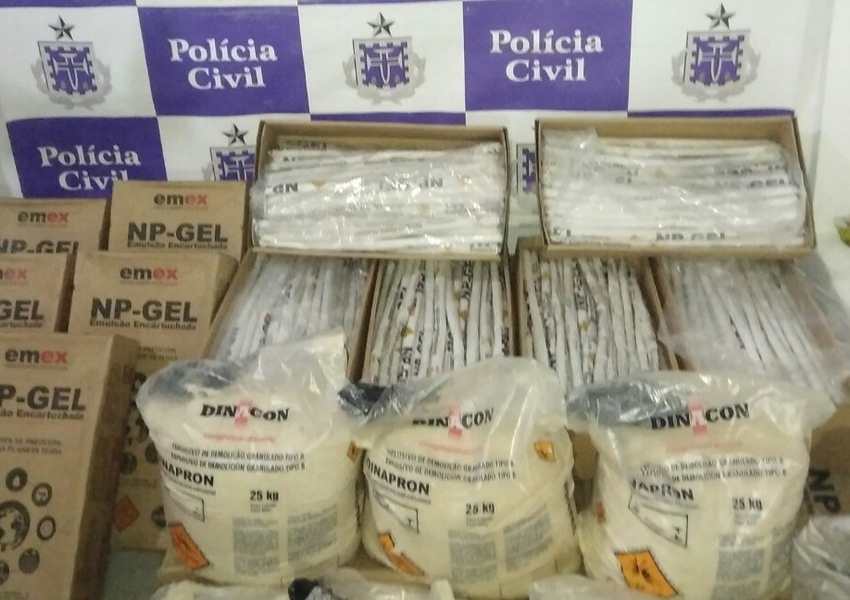 Mais de meia tonelada de explosivos é apreendida em depósito em Novo Horizonte
