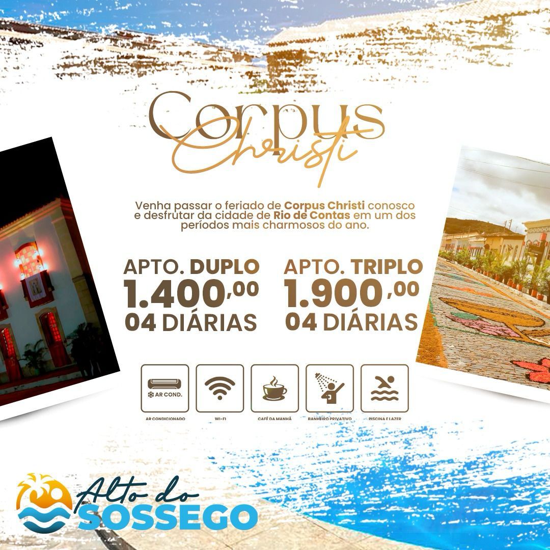 Feriado de Corpus Christi na Pousada Alto do Sossego em Rio de Contas