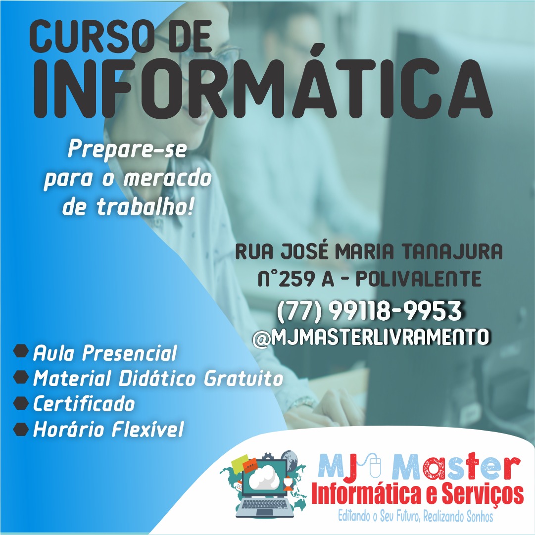 Saia na frente no mercado de trabalho na área tecnológica com a MJ Master Informática