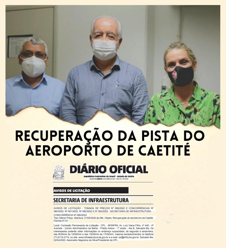 Ivana e Valtécio conquistam recuperação da pista do aeroporto de Caetité