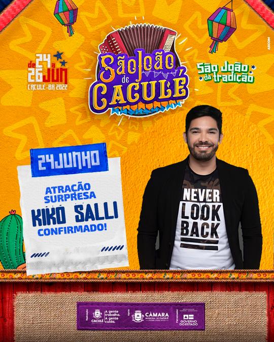 São João de Caculé terá Kiko Salli- ex The Voice Brasil.