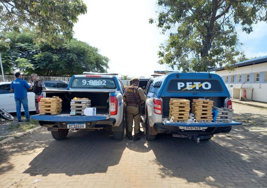  PM desmonta esconderijo e apreende 70 kg de maconha