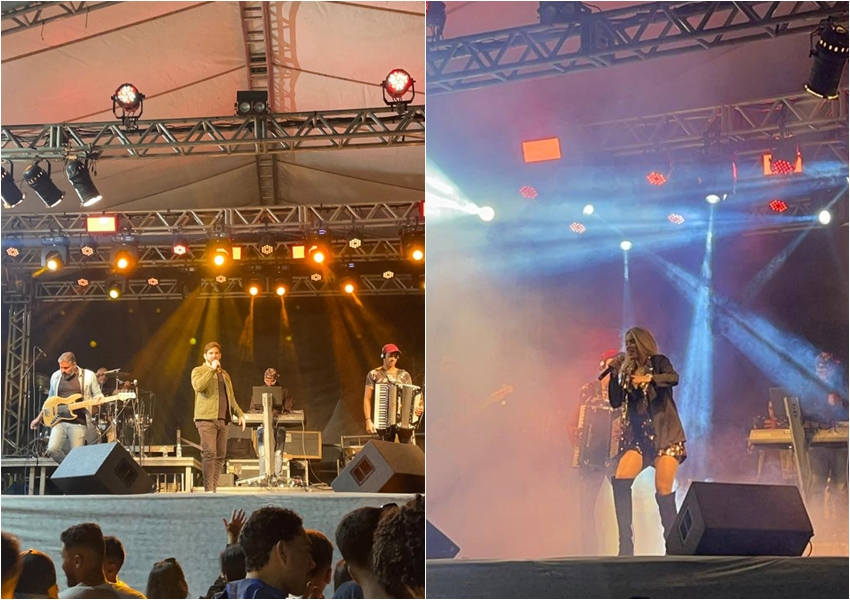 Larissa Mello e Kiko Salli se apresentaram neste domingo no Micabrália;foi sucesso