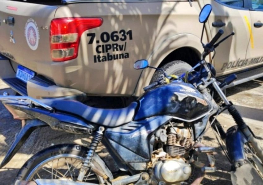 Polícia Rodoviária apreende moto adulterada na BA-650 entre Ipiaú e Itagibá