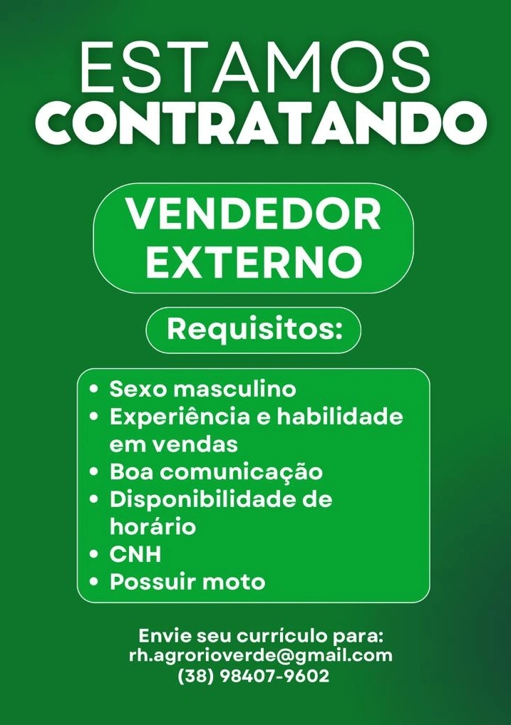 Vaga aberta: empresa procura vendedor externo com moto e CNH