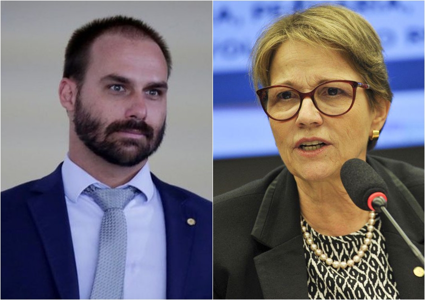 Comitiva presidencial: Eduardo Bolsonaro e ministra Tereza Cristina recebem diagnóstico de Covid-19