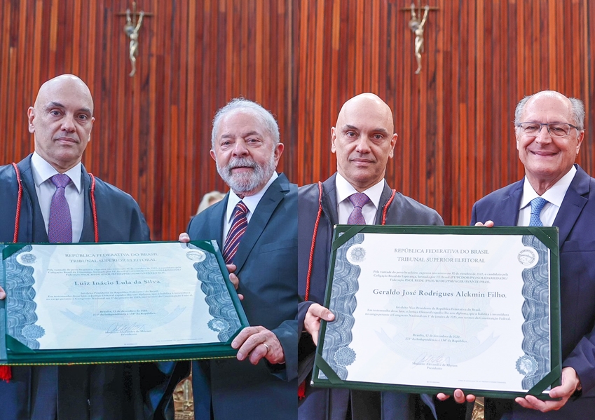 Lula e Alckmin são diplomados no TSE