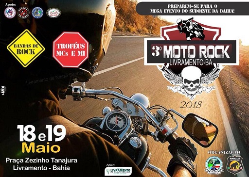 3º Moto Rock acontecerá nesta sexta e sábado em Livramento de Nossa Senhora