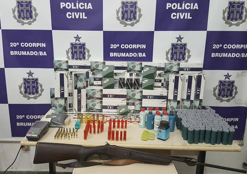 Brumado: Polícia Civil prende homem por comércio ilegal de munições e botijões de gás