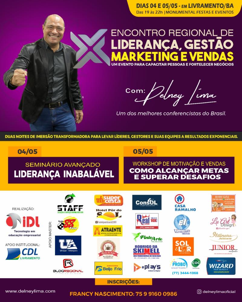 Inscrições abertas para o Encontro Regional de Liderança, Gestão, Marketing e Vendas em Livramento