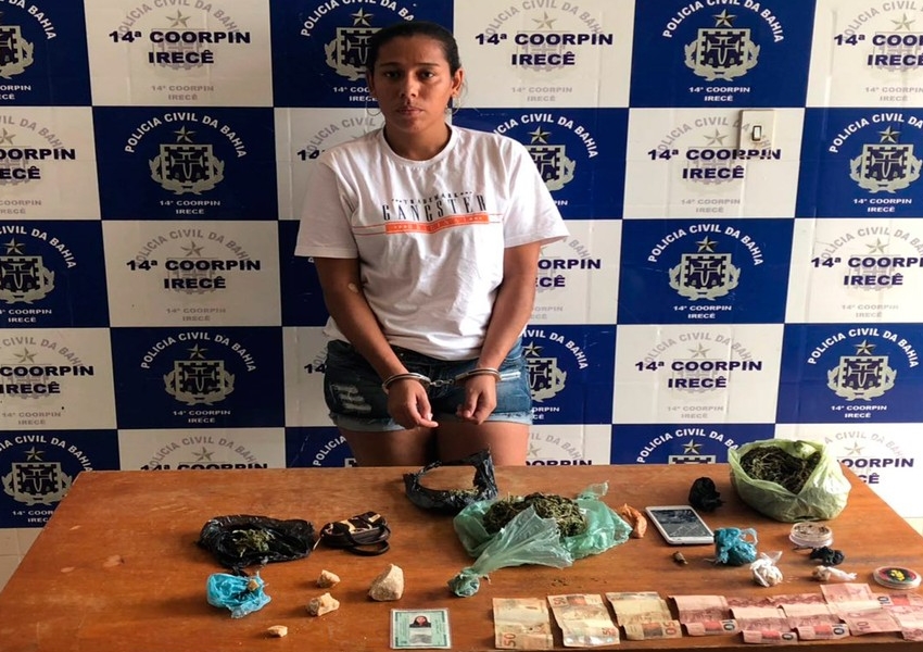 Irecê: Mulher é presa em suposto ponto de venda de drogas após denúncia anônima