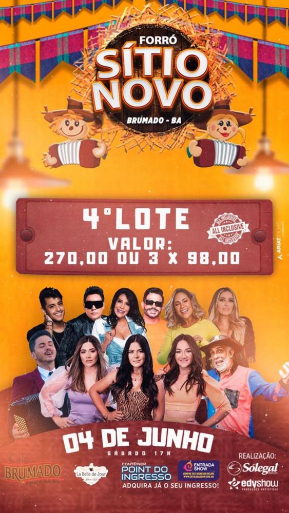  Forró do Sítio Novo: Adquira ingressos no 4º lote