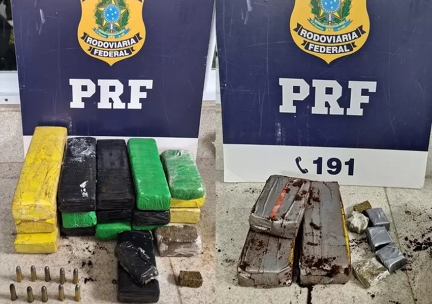 Em duas ocorrências, PRF apreende drogas e munições em Vitória da Conquista