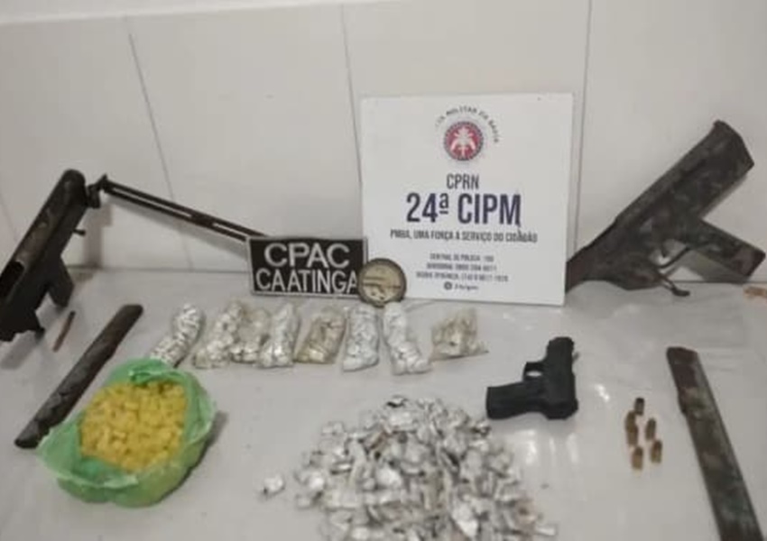 Mirangaba: Sete armas são apreendidas com trio envolvido em homicídio