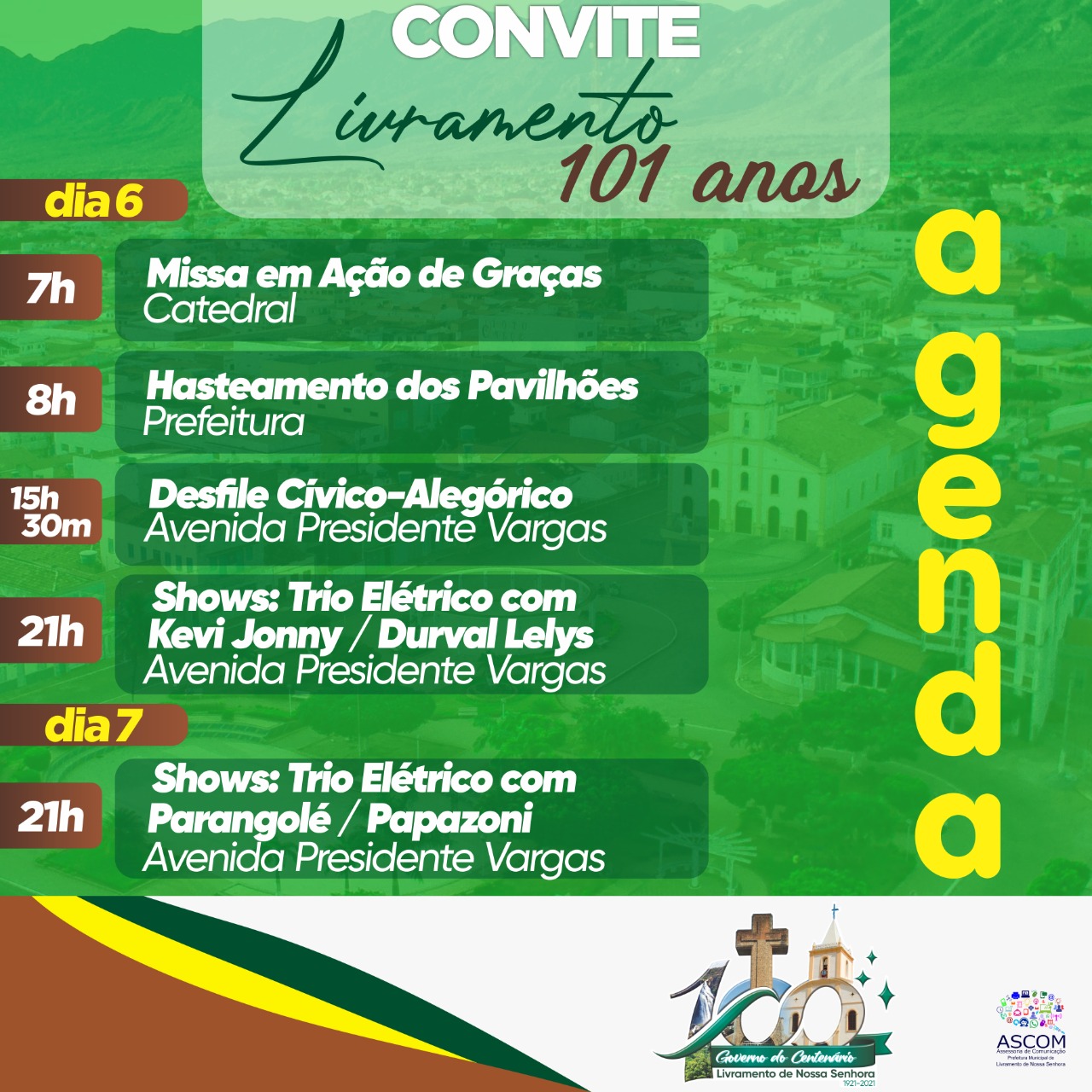 101 anos de Emancipação Política de Livramento: confira a programação dos festejos na cidade