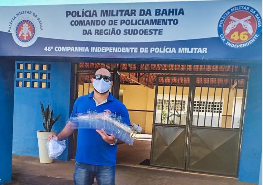 Livramento: 46ª CIPM e SAMU 192 recebem doações de máscaras em acrílico da Loja Maçônica Deus União e Trabalho Livramentense