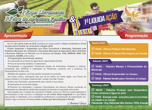 I Expo Livramento e I Feira da Agricultura Familiar de Livramento e Região 2018