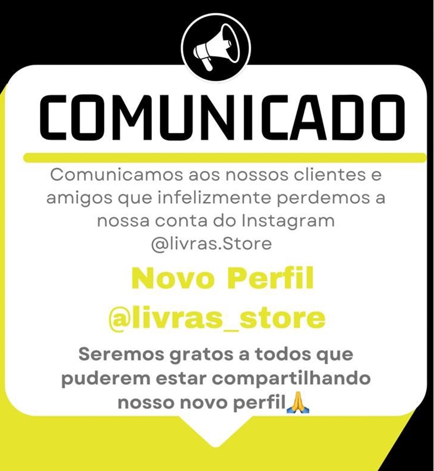 Livras Store informa mudança de conta no Instagram e convida clientes a seguirem o novo perfil
