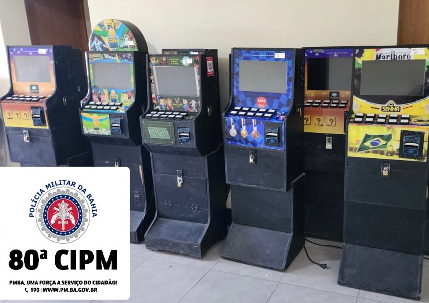 80ª CIPM prende homens pela distribuição de máquinas caça-niqueis no município de Piripá
