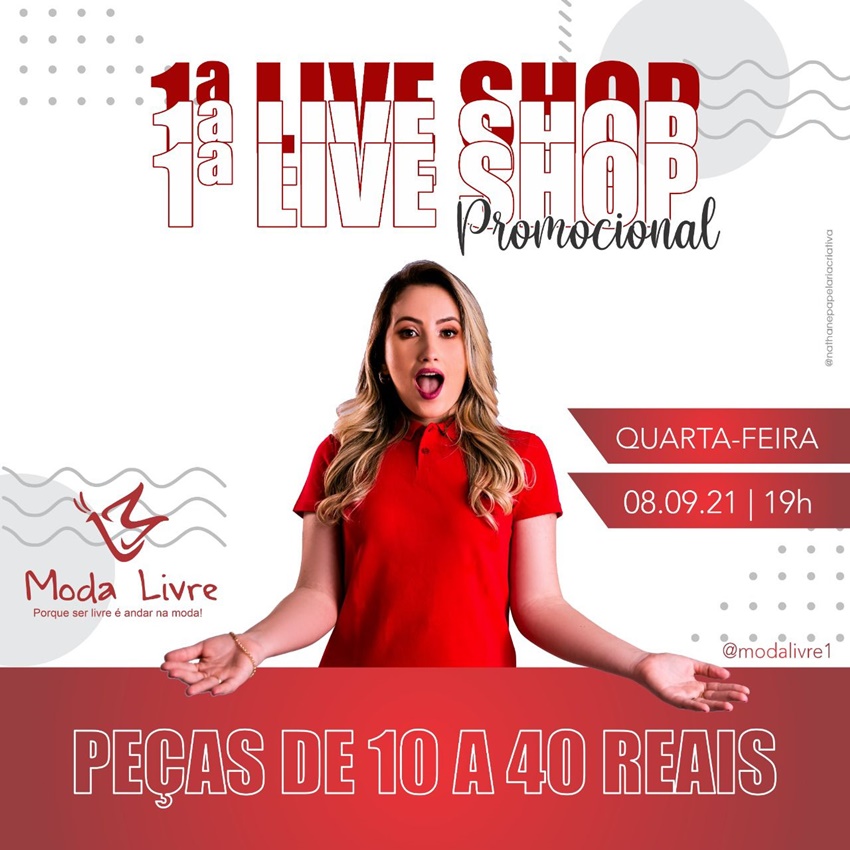 Loja Moda Livre realizará sua primeira 'Primeira Live Shop' na próxima quarta-feira (08)