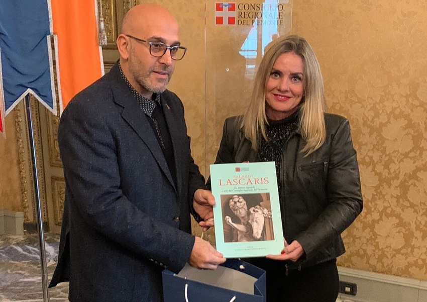 Ivana Bastos e delegação da Unale são recebidos por legisladores no parlamento de Piemonte, na Itália