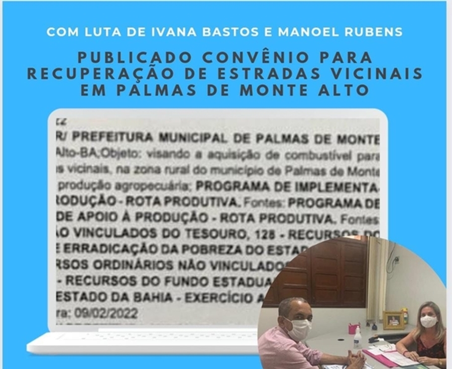 Após pedido de Ivana e Manoel Rubens estradas vicinais de Palmas de Monte Alto serão recuperadas