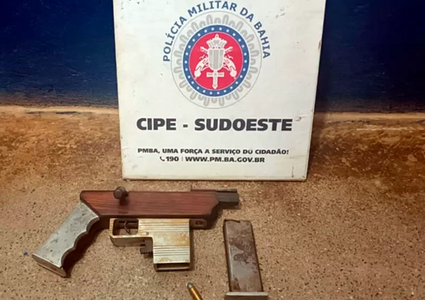 Polícia apreende submetralhadora artesanal em Livramento de Nossa Senhora
