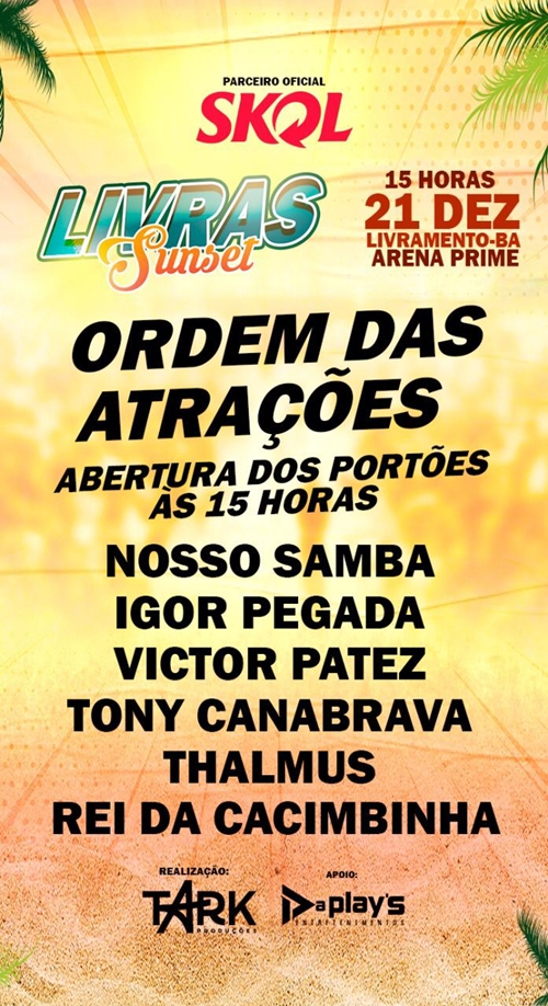 Esquenta do Livras Sunset e Livras Sunset acontecem nesta sexta e sábado; corra e adquira seu ingresso