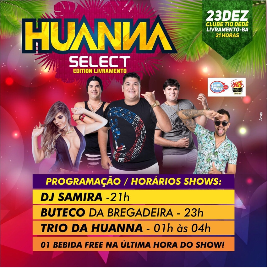 Divulgada programação de shows do Huanna Select em Livramento