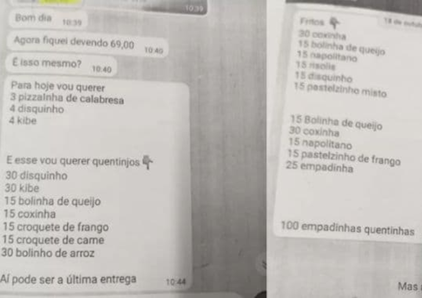 Golpista compra salgados sem pagar por 2 anos e dá prejuízo de R$ 26 mil