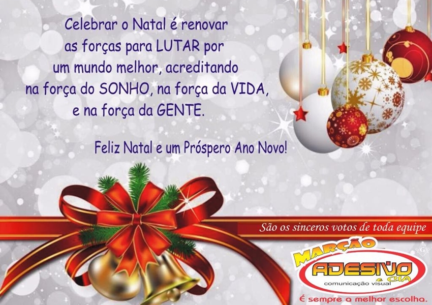 Marção Adesivo & CIA deseja aos seus clientes e amigos um Feliz Natal