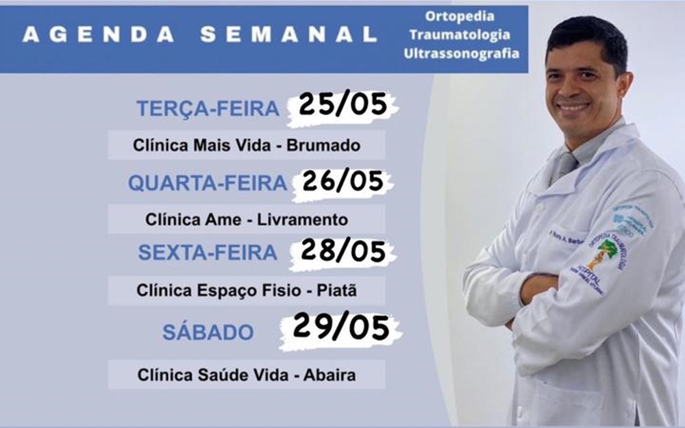 Agenda semanal do Doutor Ricardo Barbosa