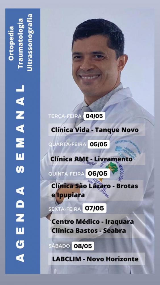 Confira agenda semanal do Doutor Ricardo Barbosa
