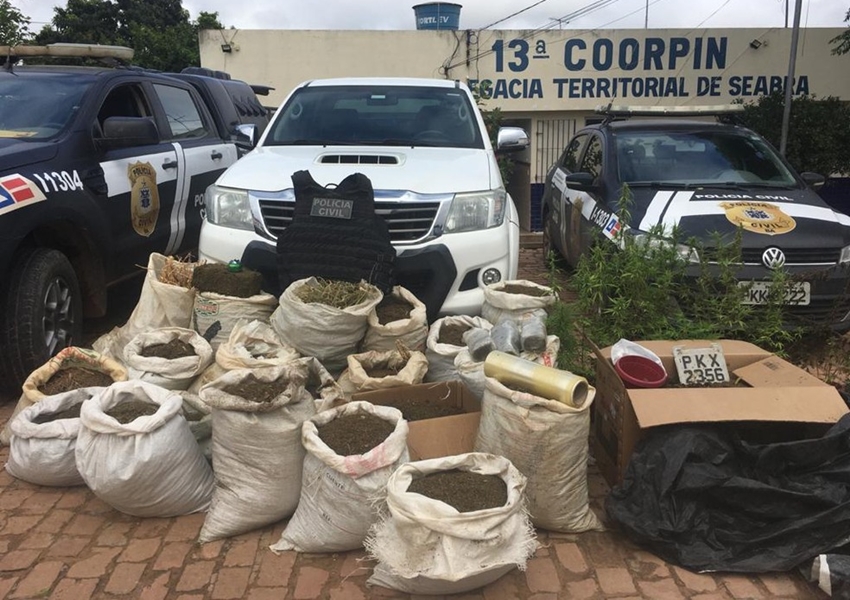 Homem é preso com mais de 160 kg de maconha em Seabra