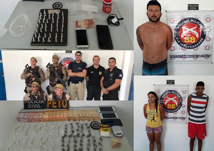 Três são presos na Operação 'Caravelas Contra o Tráfico'