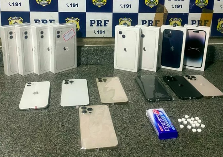 PRF apreende celulares avaliados em R$60.000,00 na BR 116