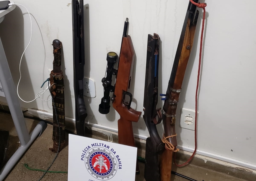 Livramento: Polícia Militar apreende armas de fogo após denuncia de invasão de propriedade na zona rural