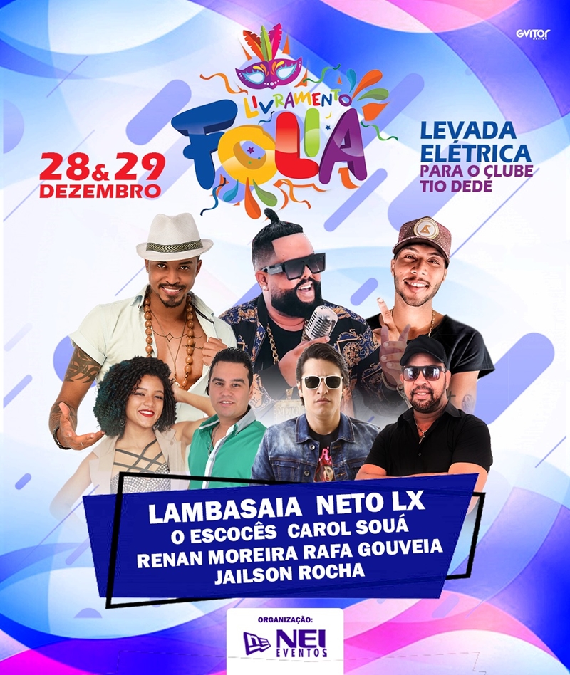 Divulgada a grade completa do Livramento Folia em Dezembro
