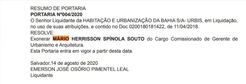  Mário Spínola se desincompatibiliza de cargo em comissão para ser o possível substituto de Carlão nas eleições 2020