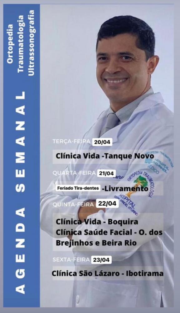Confira agenda semanal do Doutor Ricardo Barbosa