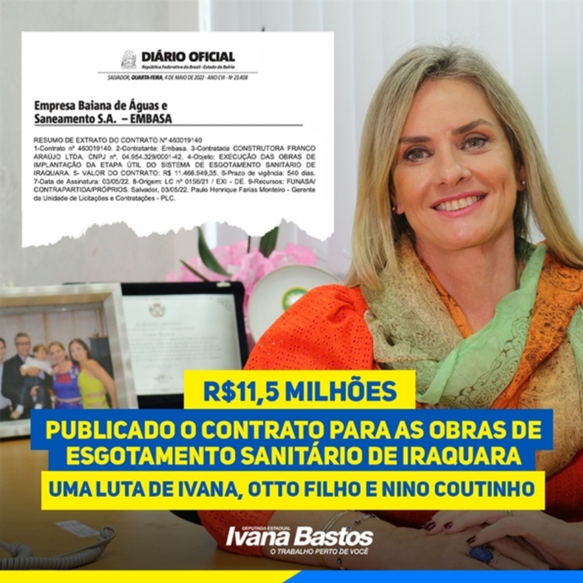  União de forças garante obras de esgotamento sanitário em Iraquara