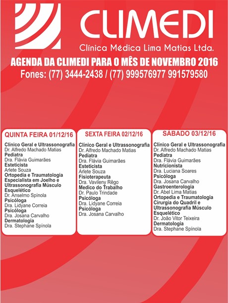 Confira agenda da Climedi desta semana