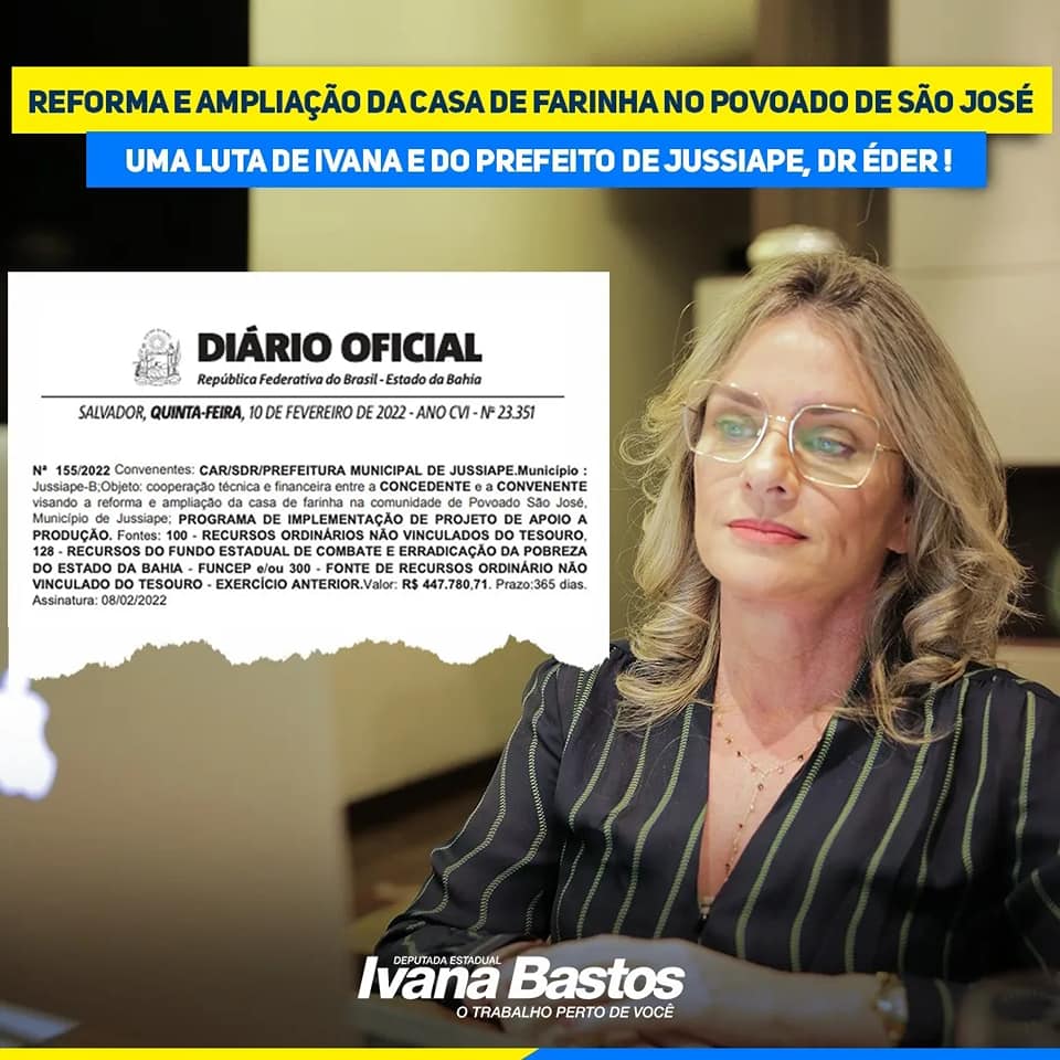 Convênio conquistado por Ivana e Dr. Éder ampliará Casa de Farinha em Jussiape 
