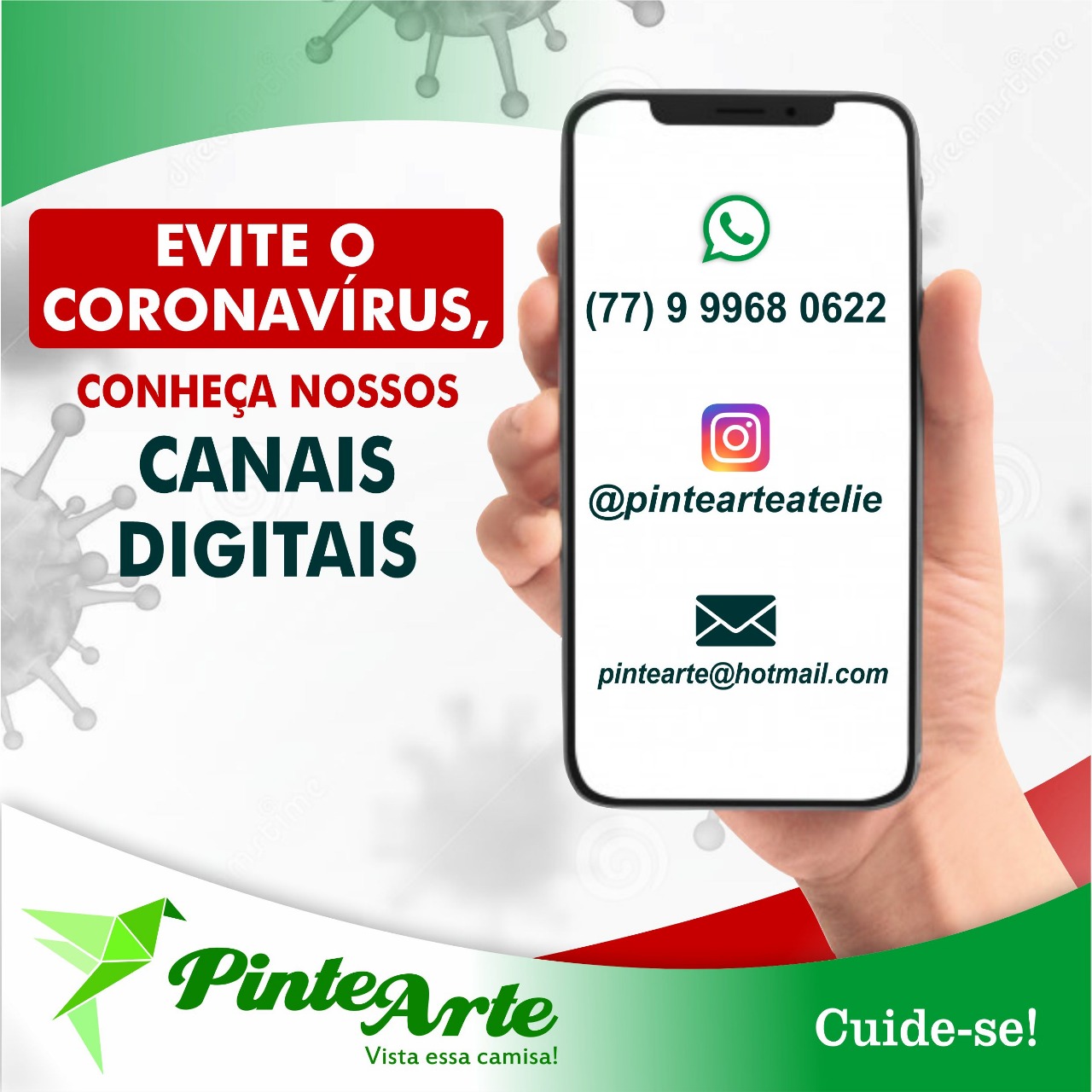 Pinte Arte adota plano de ação para prevenir e conter o avanço da Covid-19