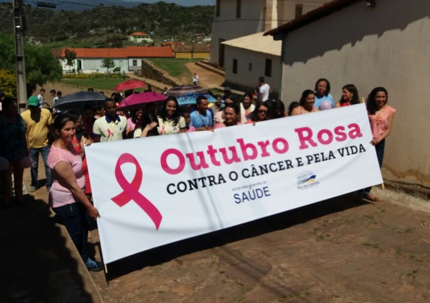 Outubro Rosa: Unidade de Saúde da Família de Mato Grosso em Rio De Contas realiza 1ª Caminhada contra o câncer pela VIDA