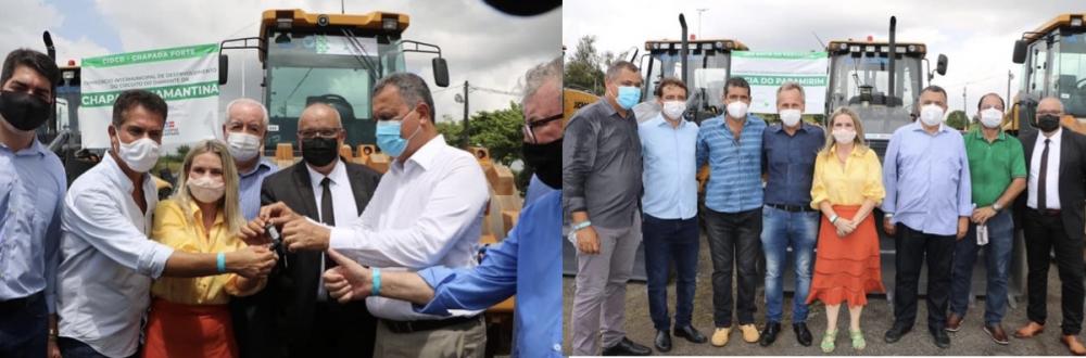 Ivana e Rui Costa entregam ambulâncias, tratores e oficializam convênios para diversos municípios