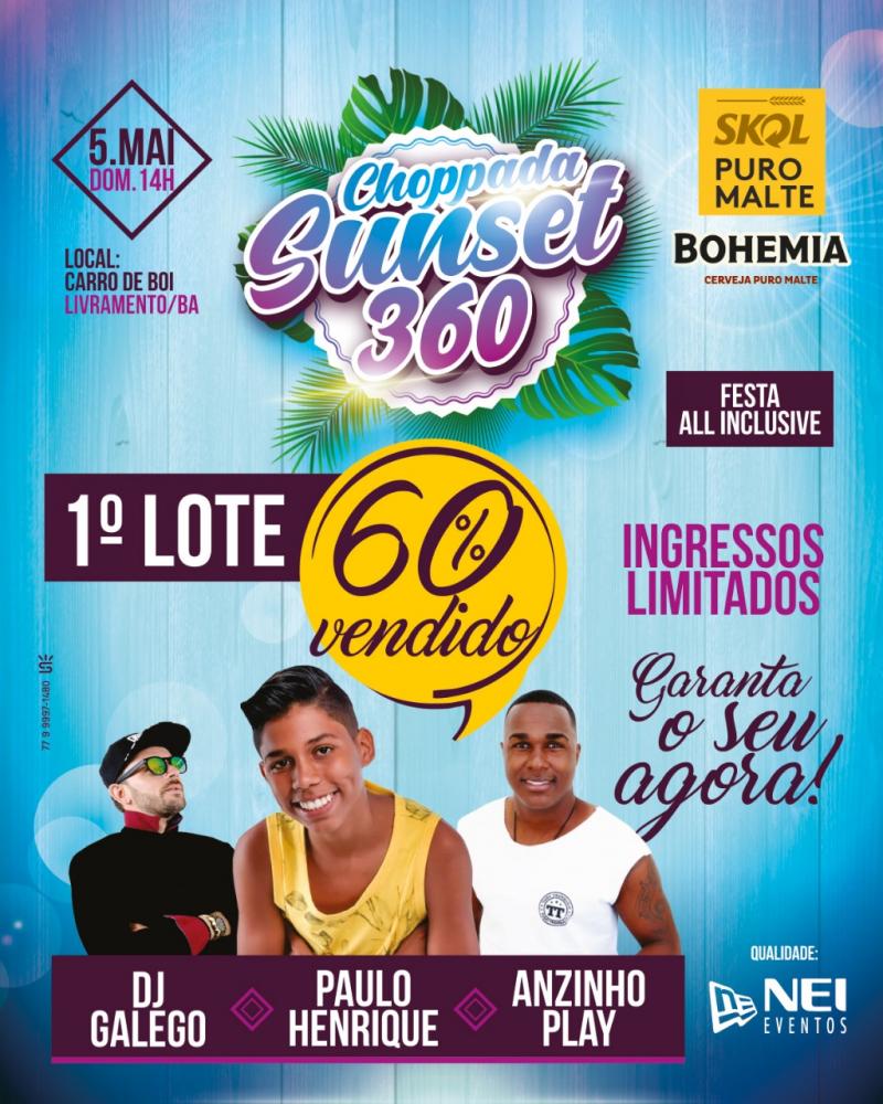 Choppada Sunset 360 será realizada no mês de maio em Livramento de Nossa Senhora 